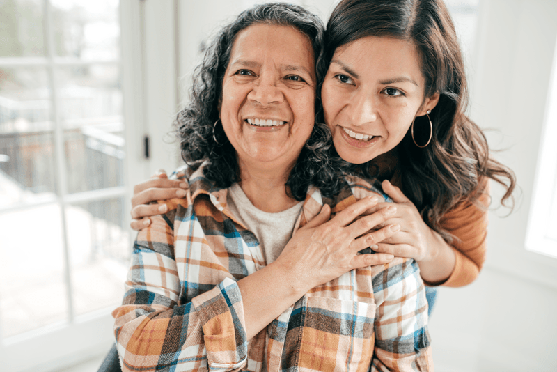 Mother and daughter at home - stock photo
Mother and daughter at home